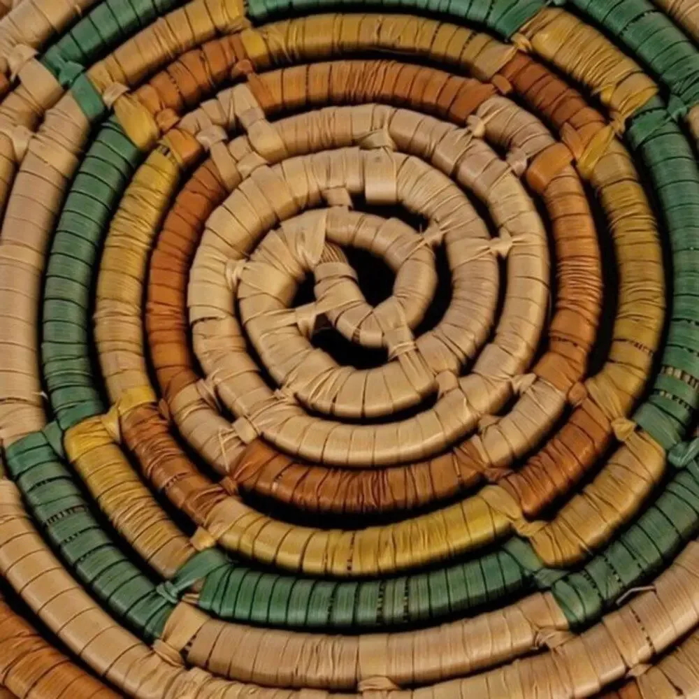 Handwoven Wicker Wall Basket Small Round Tray Boho Natural Home Decor